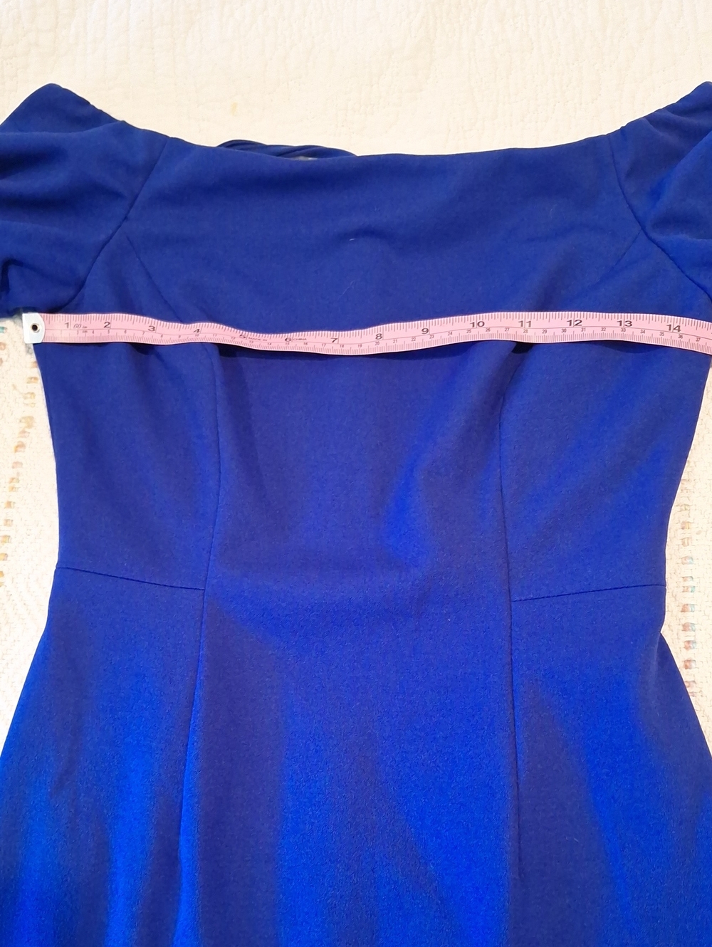 ANTONIO MELANI Cobalt Off-Shoulder Midi Dress with Bell Sleeves Sz 0 - Picture 8 of 9